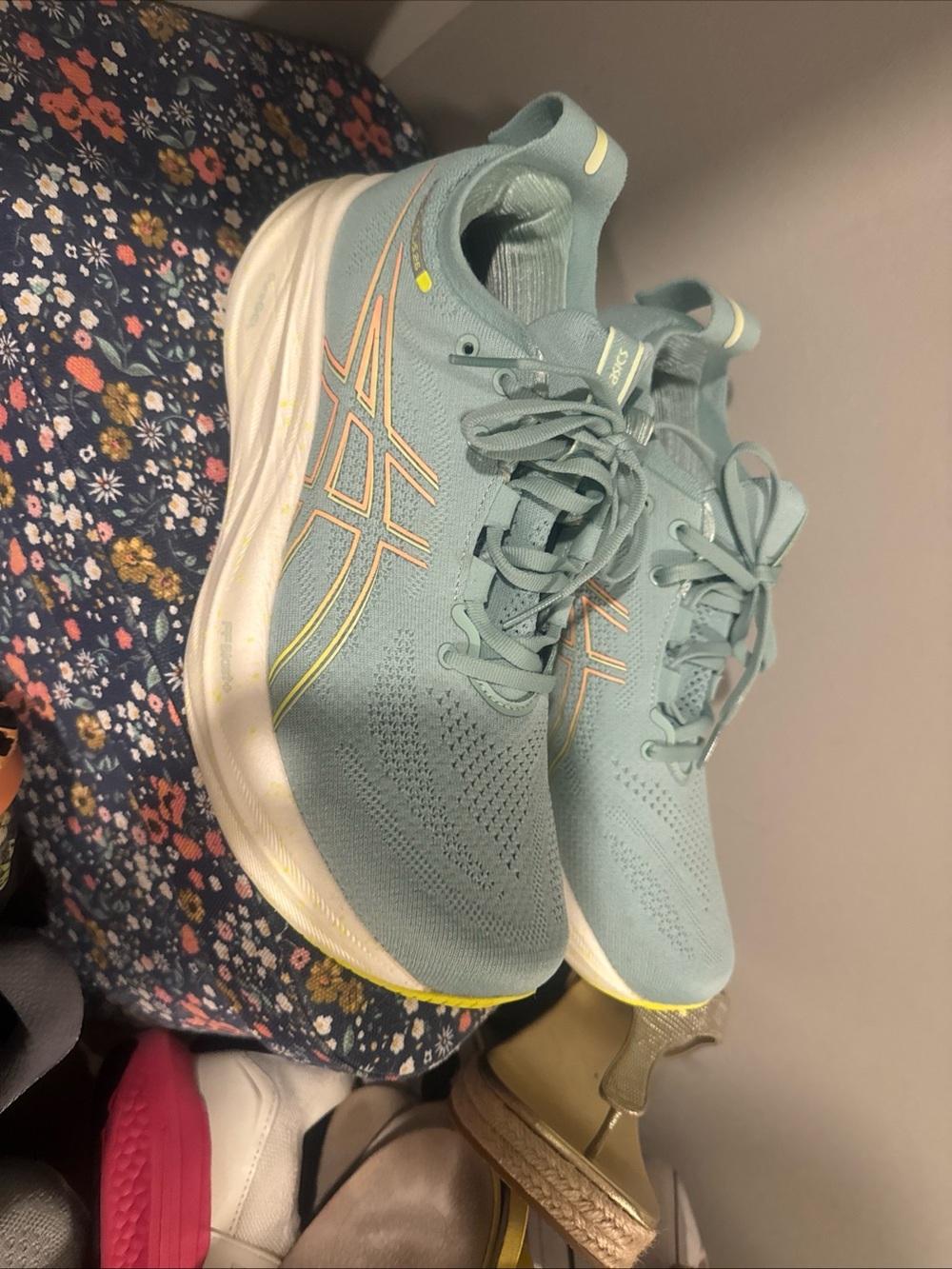 Asics Gel Nimbus 26 Sneakers 'Light Celadon Safety Yellow' Women's Shoes